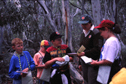 Pat working with students visiting Kosciuszko National Park - Photo: Kosciuszko Education Centre